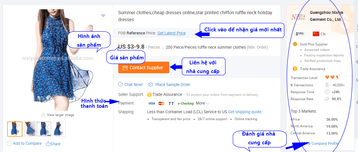 Xem chi tiết thông tin sản phẩm trên Alibaba