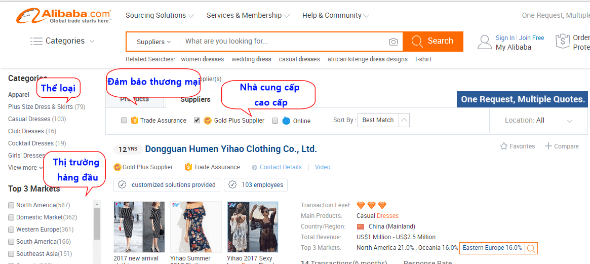 Lựa chọn lọc tìm kiếm nâng cao để tìm kiếm nhà cung cấp uy tín