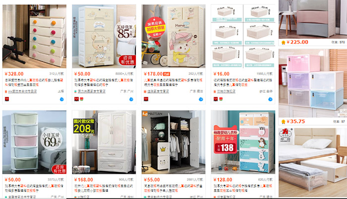 Nhập hàng tủ quần áo trẻ em Trung Quốc qua website TMĐT