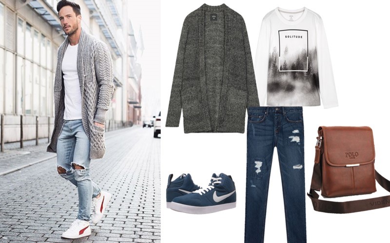 Áo khoác len cardigan cho nam