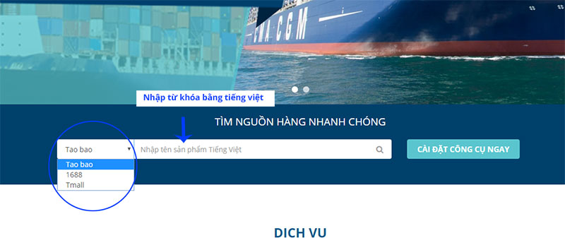 Tìm kiếm thông qua thanh tìm kiếm trên Hải Tàu Logistics Tìm kiếm thông qua thanh tìm kiếm trên Hải Tàu Logistics