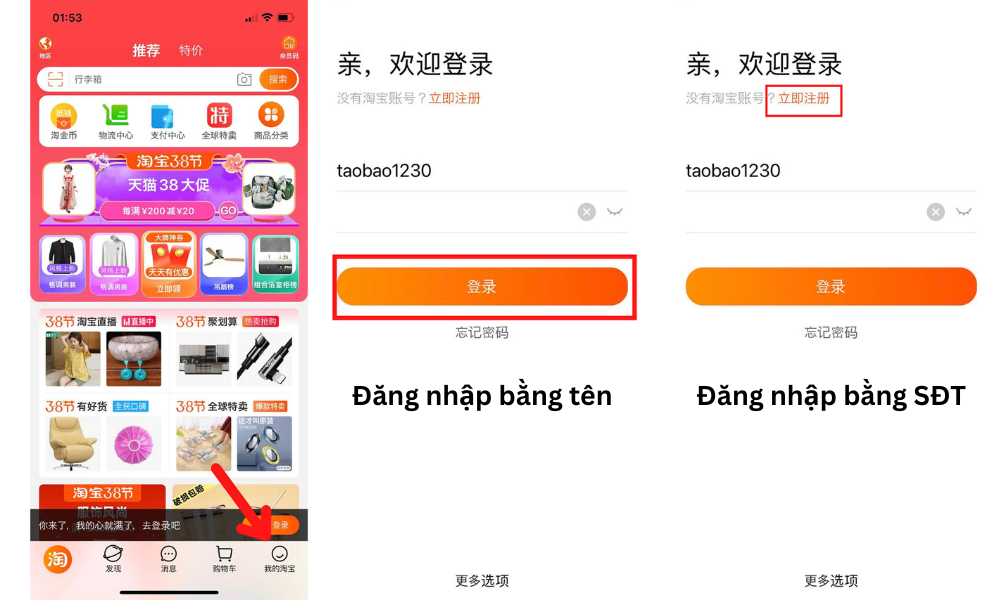 cách đăng nhập taobao