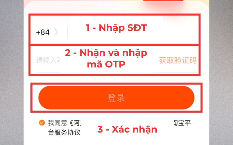 Điền chính xác các thông tin đăng nhập trên màn hình điện thoại