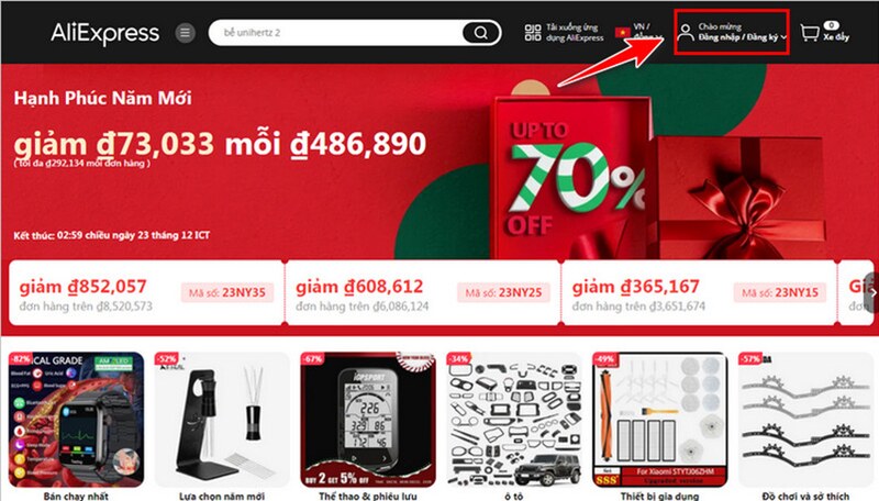 Cách tạo tài khoản Aliexpress bằng tài khoản Facebook, Google, VK 