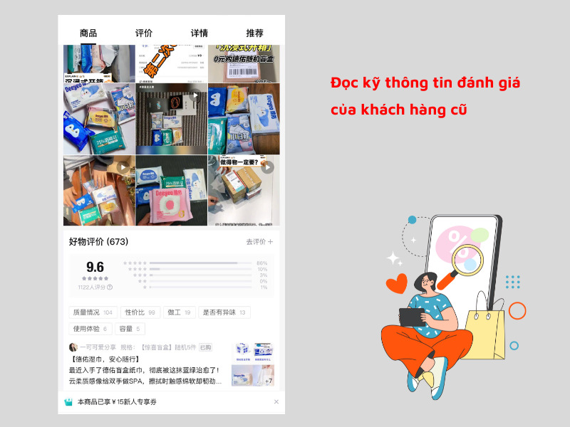 Đọc kỹ đánh giá của khách hàng cũ để lựa chọn sản phẩm phù hợp