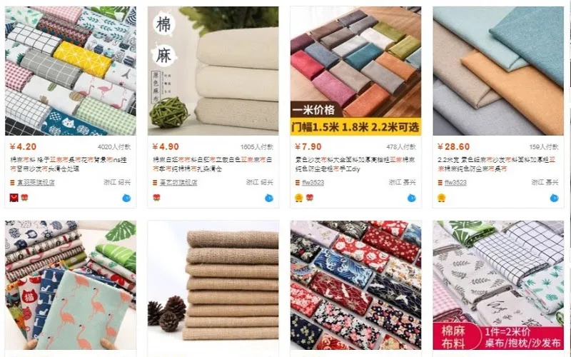 Taobao đa dạng từ các shop cho tới sản phẩm và chất vải